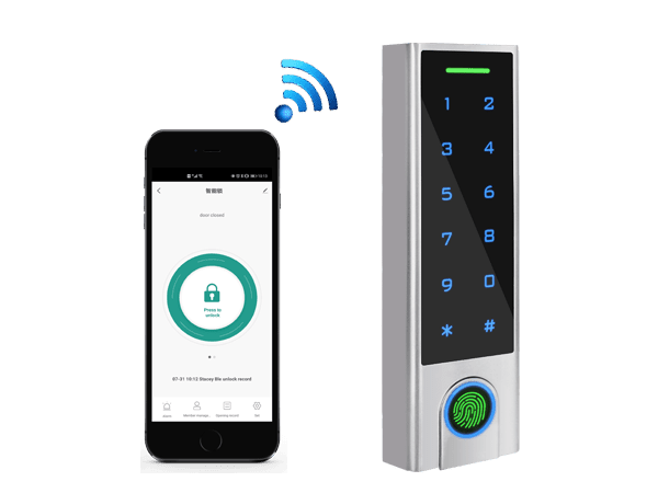 Cititor standalone de amprenta si card cu tastatura Secukey HF3-BT, 125Khz, Bluetooth, Wiegand - imagine 1